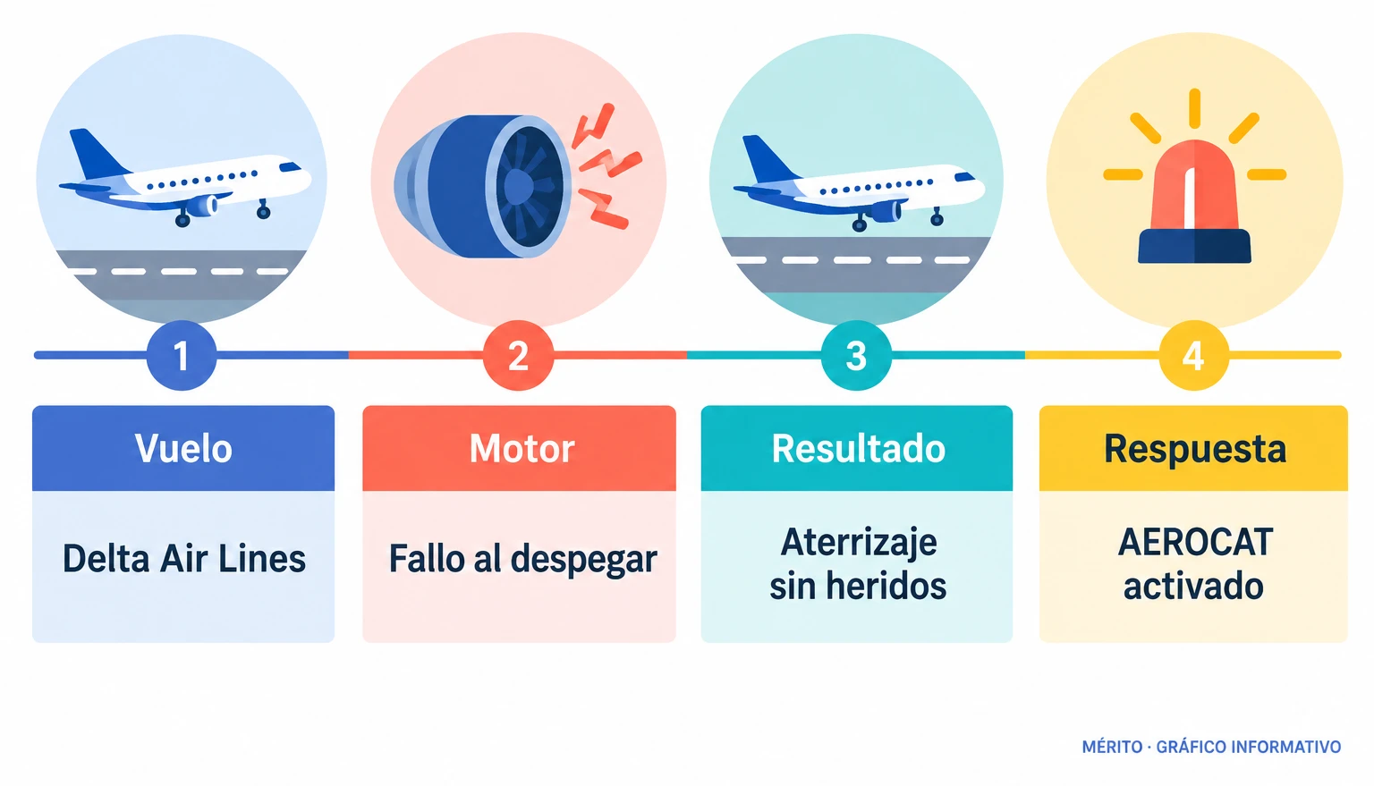 La incidencia en un motor obligó a un avión de Delta a regresar a El Prat; aterrizó sin heridos y fue retirado de la pista hacia las 13.30.