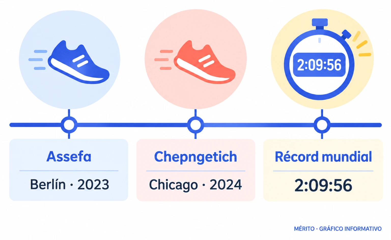 Assefa estableció el récord en Berlín en 2023; Chepngetich lo superó en Chicago en 2024.