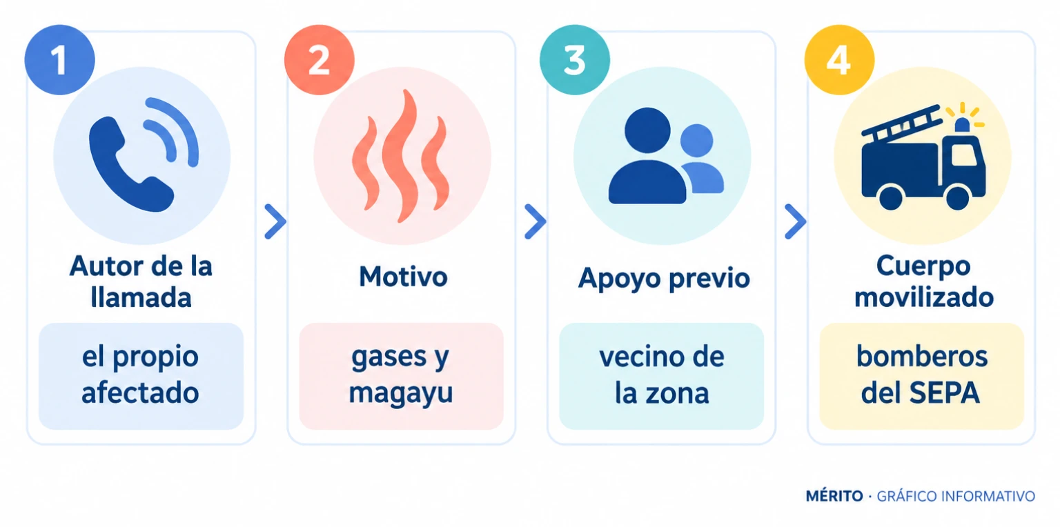 Esquema del proceso de aviso y primera respuesta durante el rescate en Allande