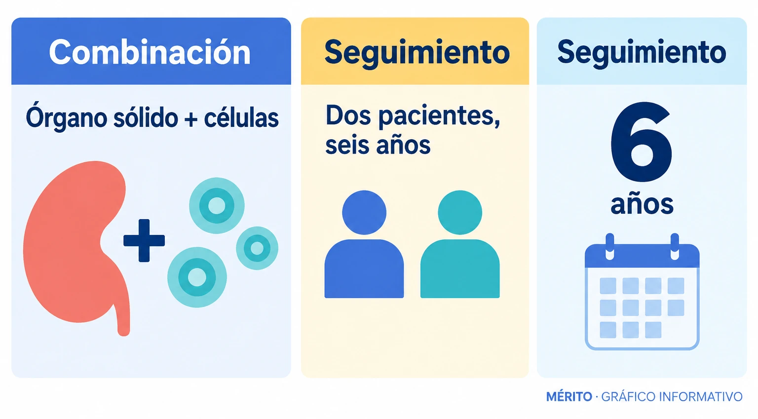 Esquema textual de una estrategia que combina el trasplante de un órgano con células del donante.