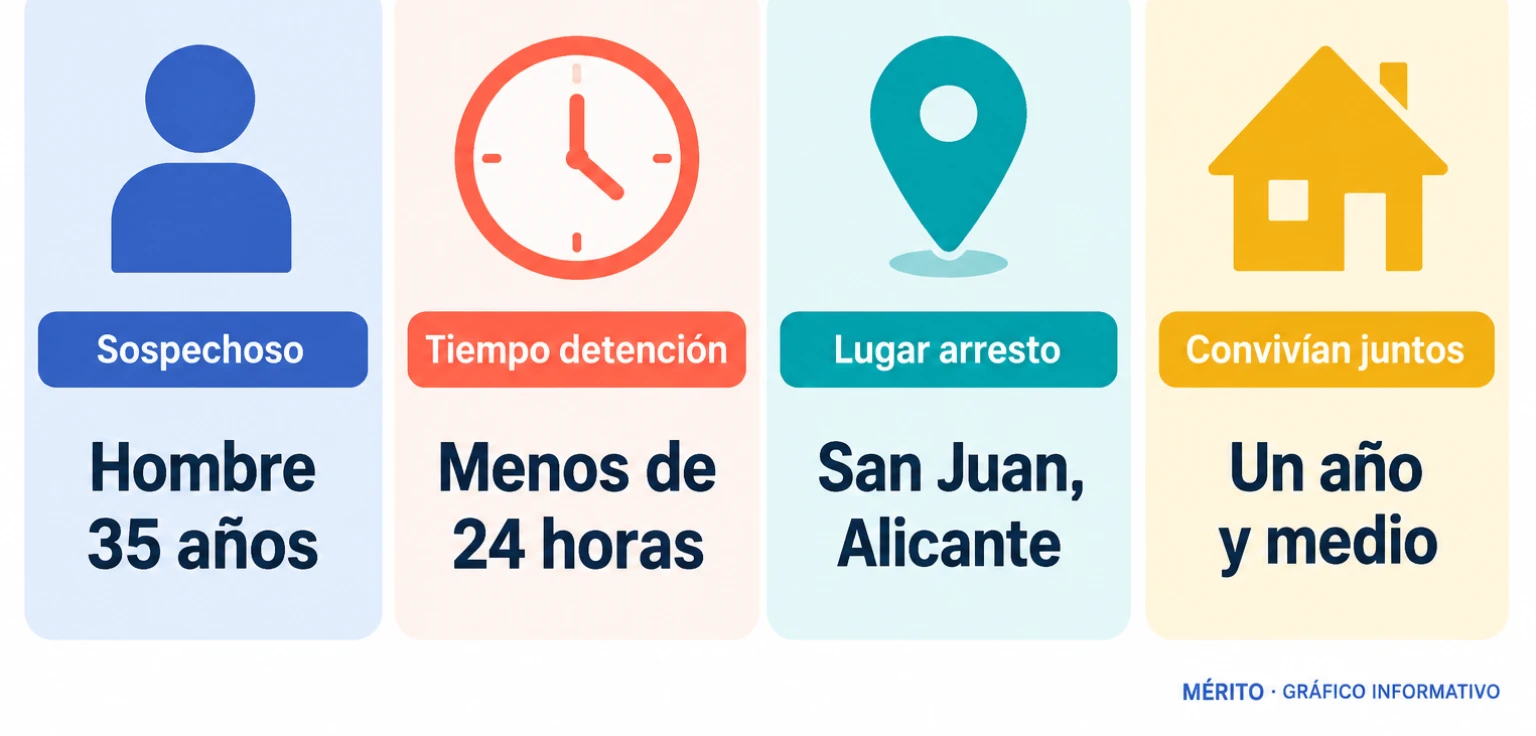 Comparativa con los datos del perfil del detenido, el tiempo de detención, el lugar del arresto y el tiempo de convivencia de la pareja.