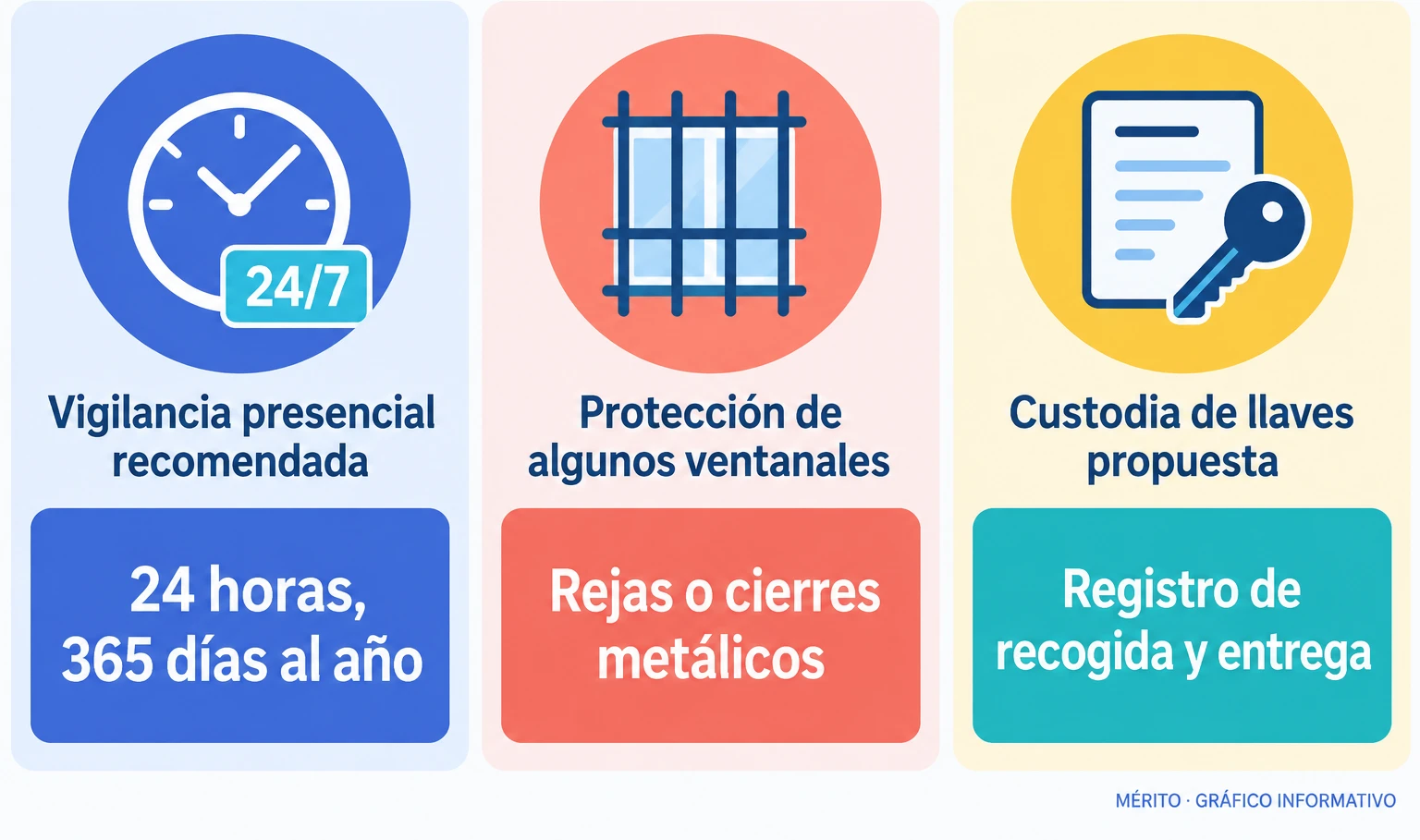 El informe planteó vigilancia durante todo el año y mejoras en la protección de accesos y ventanales.