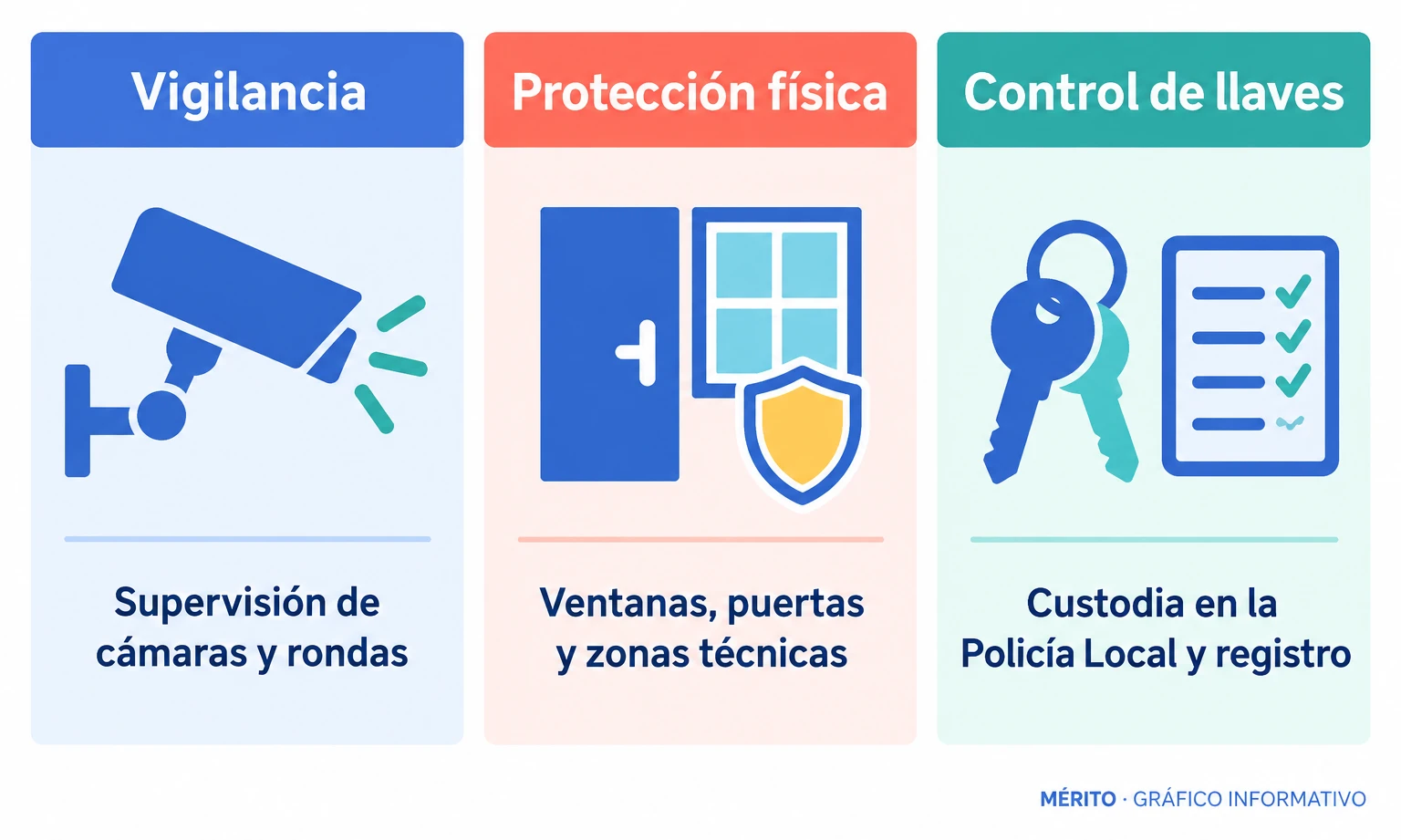 Las propuestas incluían supervisión de cámaras, rondas, protección física de ciertas zonas y un protocolo para las llaves.