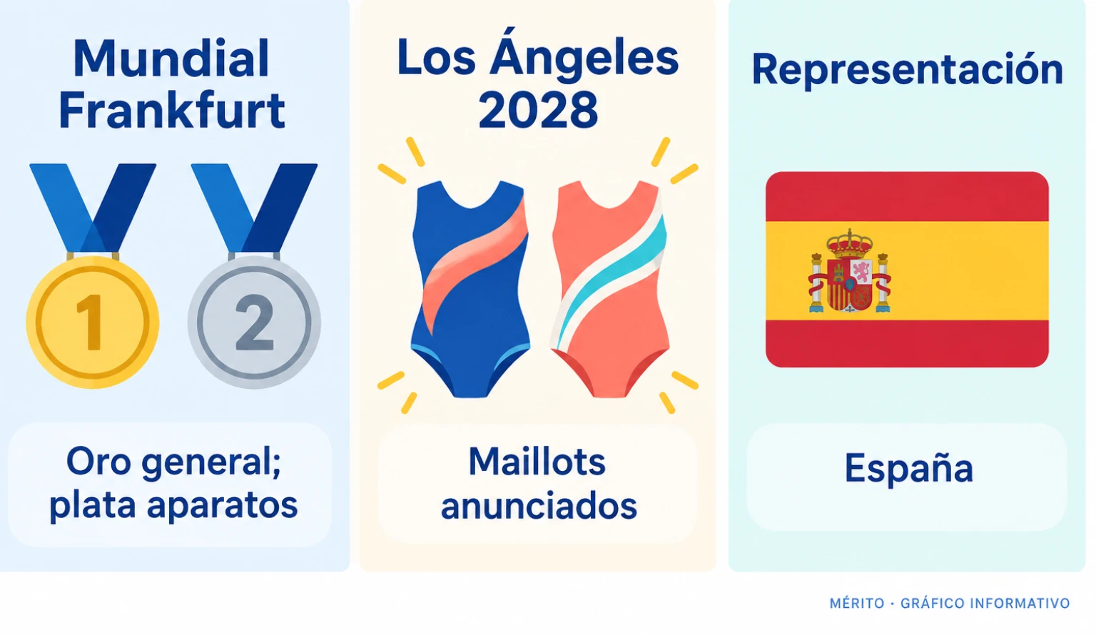 Dos hitos vinculados: el oro del conjunto español en Frankfurt y el anuncio de maillots para los Juegos de Los Ángeles.