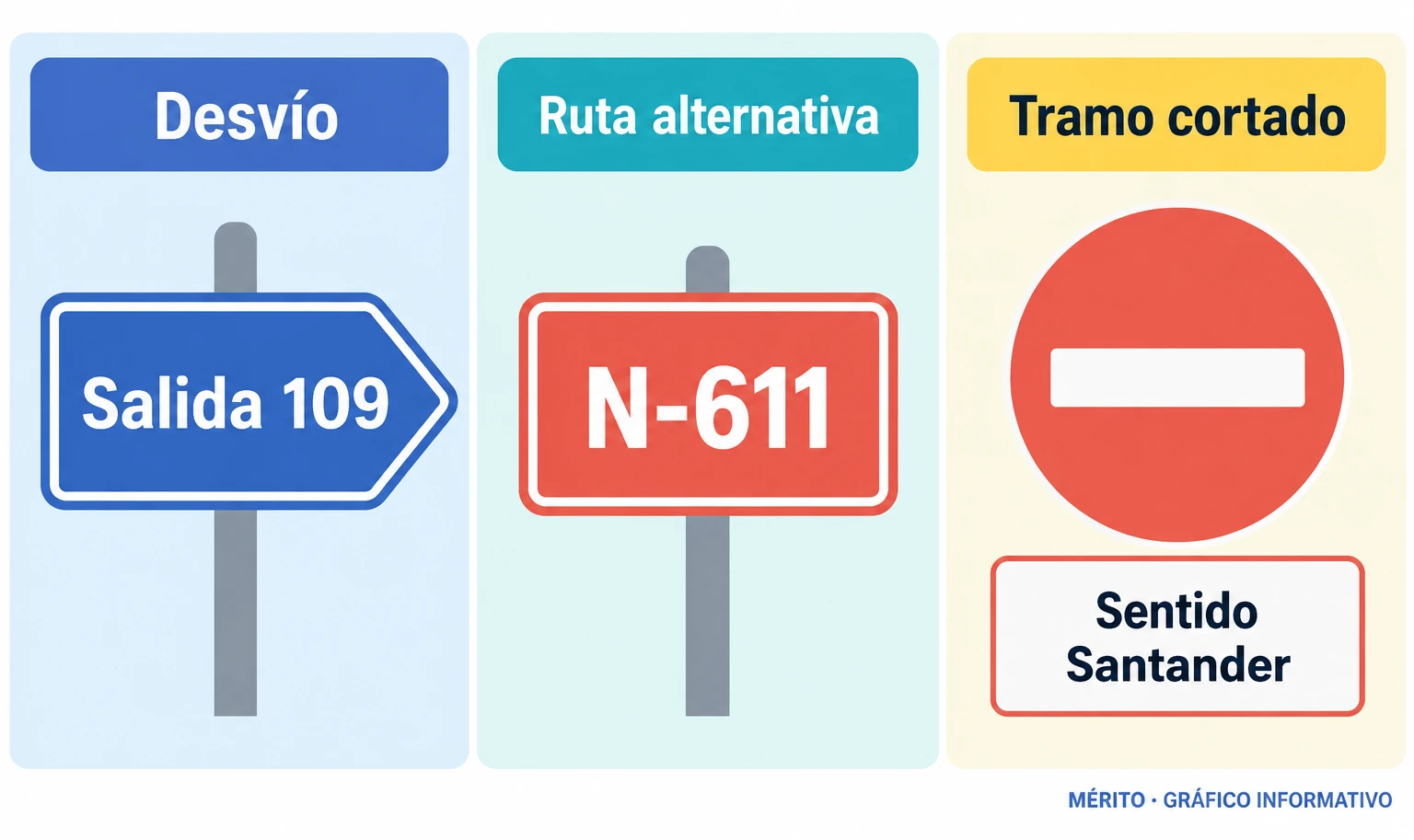 El corte de la autovía desvió el tráfico por la salida 109 hacia la N-611.