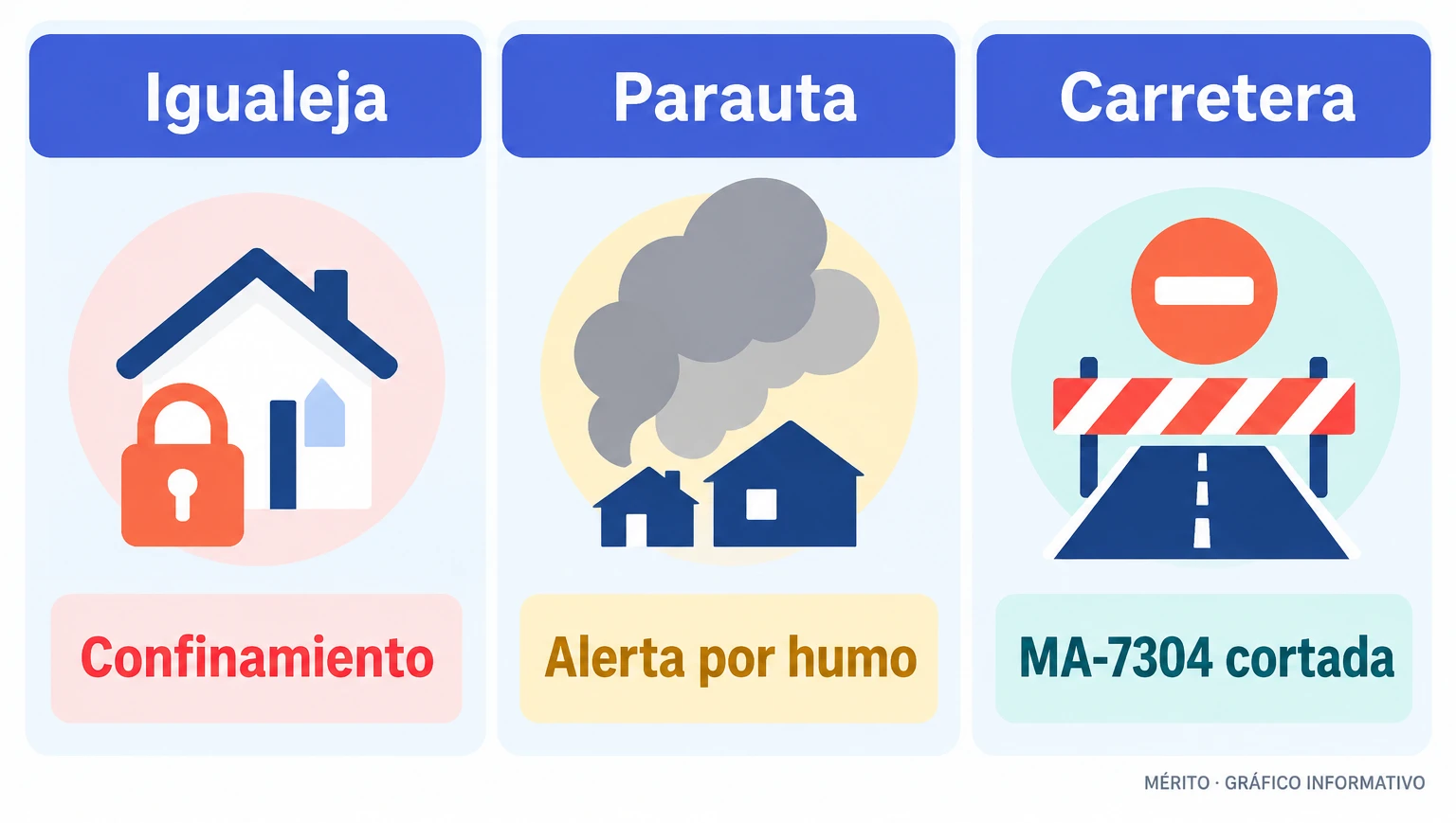 Igualeja quedó confinada y la población de Parauta recibió recomendaciones preventivas por el humo.