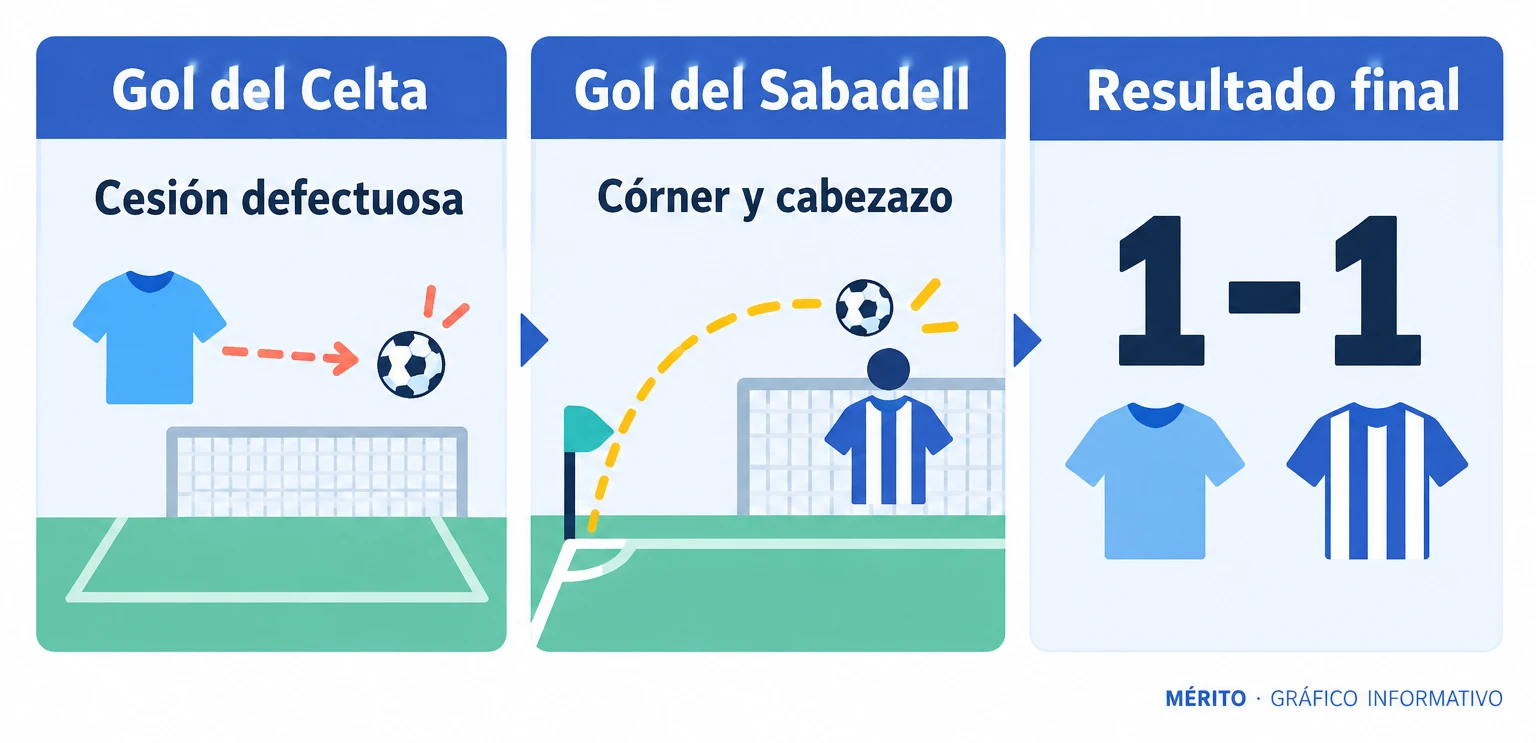Una cesión defectuosa de Miki Codina permitió el gol de Álvaro Marín; un córner rematado por Edgar dio el empate.